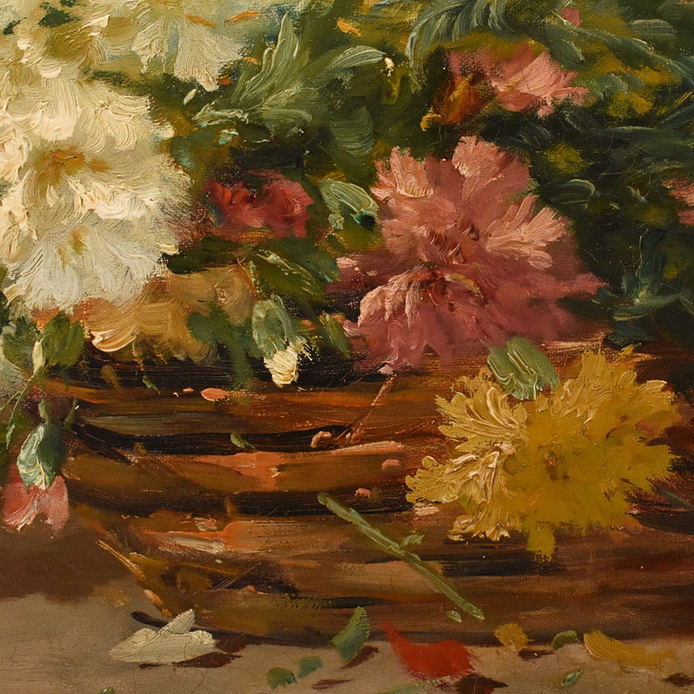 QF781 5a antique floral painting flower oil still life